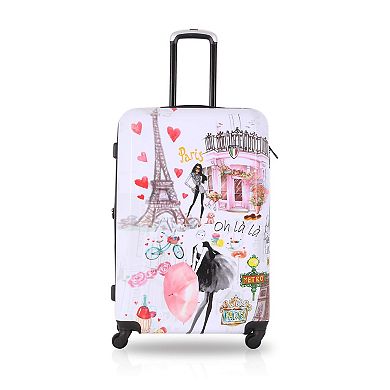 TUCCI Italy Paris Love Art 3-Piece Hardside Spinner Luggage Set