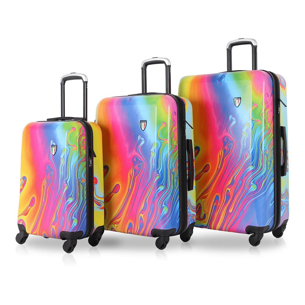 TUCCI Italy Vortice Art 3-Piece Lightweight Spinner Suitcase Set
