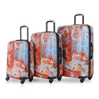 TUCCI Italy Turkish Marble Art 3 pc Spinner Suitcase Set