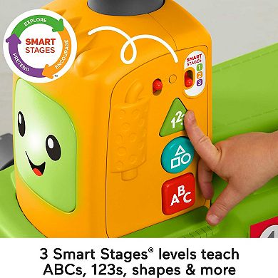 Fisher-Price Laugh & Learn 4-in-1 Farm to Market Tractor Ride-On Learning Toy for Baby & Toddlers