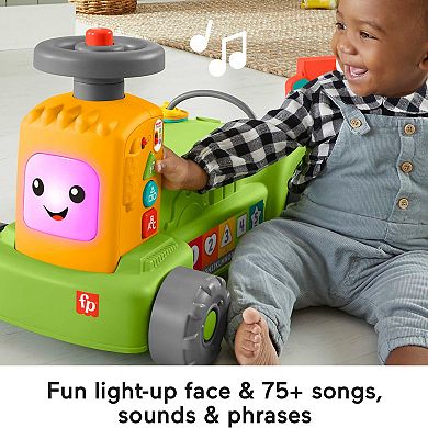 Fisher-Price Laugh & Learn 4-in-1 Farm to Market Tractor Ride-On Learning Toy for Baby & Toddlers