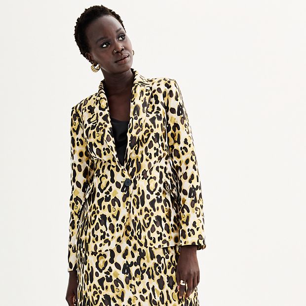 Women's Nine West Leopard Jacquard Blazer