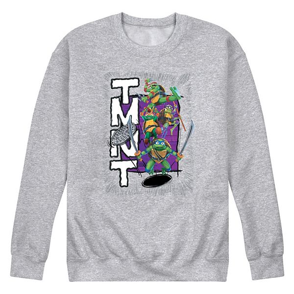 Mens Teenage Mutant Ninja Turtles Mutant Mayhem Group Fleece Long Sleeve Graphic Tee 5787