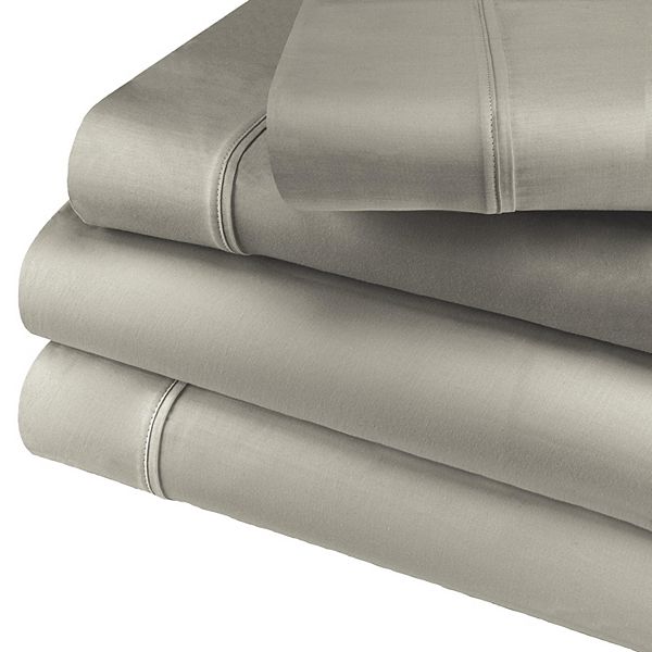 SUPERIOR 600 Thread Count Cotton Blend Deep-Pocket Sheet Set - Stone (QUEEN SET)
