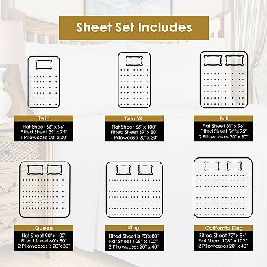 SUPERIOR 800 Thread Count Cotton Blend Deep-Pocket Sheet Set