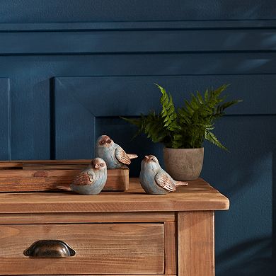 Melrose Rustic Blue Bird Figurine Table Decor 6-piece Set