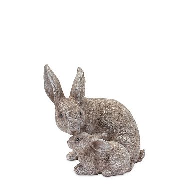 Melrose Rabbit & Baby Bunny Figurine Table Decor 2-piece Set