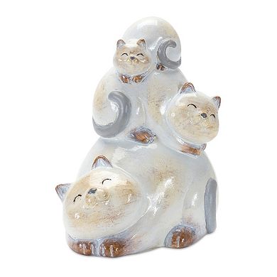 Melrose Happy Cat Stacking Figurine Table Decor 2-piece Set
