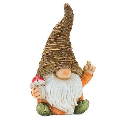 Melrose Distressed Garden Gnome Statue Floor Decor 2-piece Set