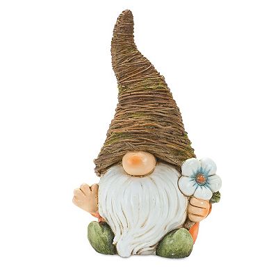 Melrose Distressed Garden Gnome Statue Floor Decor 2-piece Set