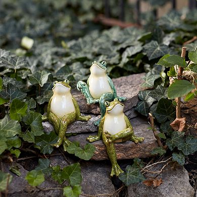 Melrose Garden Frog Shelf Table Decor 3-piece Set