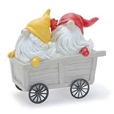 Melrose Scooter Wheelbarrow Garden Gnome Figurine Table Decor 4-piece Set