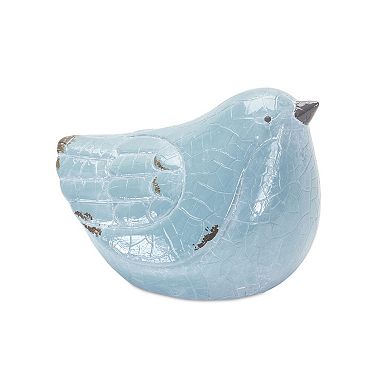 Melrose Distressed Blue Bird Figurine Table Decor 4-piece Set