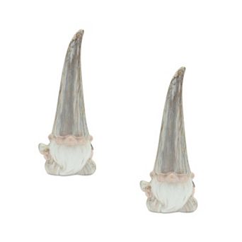 Melrose Faux Marble Gnome Figurine Table Decor 2 pc Set