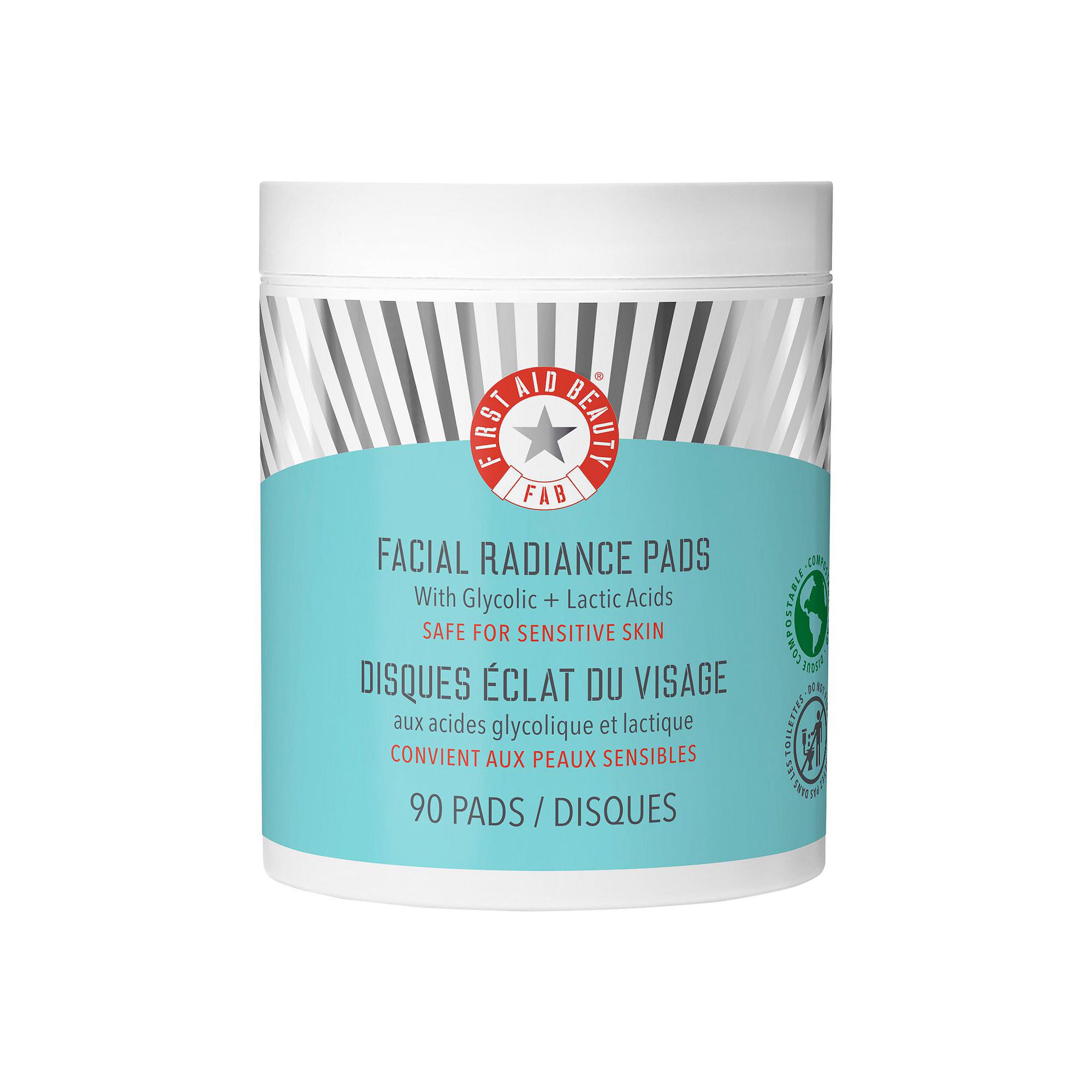 First Aid Beauty Facial Radiance Pads with Glycolic + Lactic Acids Exfoliat
