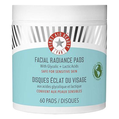 Facial Radiance Pads with Glycolic + Lactic Acids Exfoliating Pads with AHA