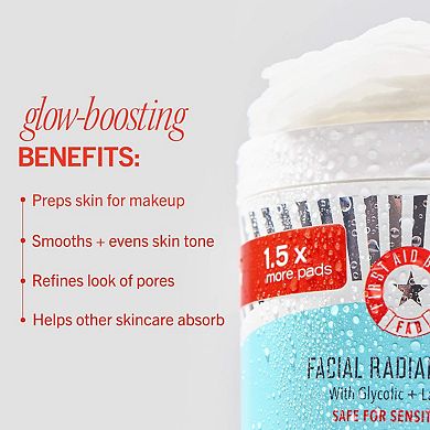 Facial Radiance Pads with Glycolic + Lactic Acids Exfoliating Pads with AHA