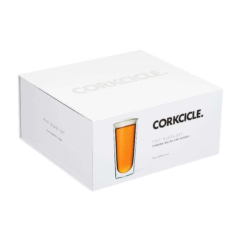 CORKCICLE Set of 2 16-oz. Pint Glasses, Multicolor, 16 Oz