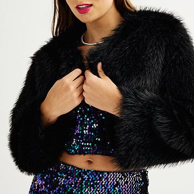 Juniors' SO® Faux Fur Bolero Jacket