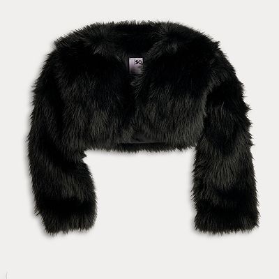 Juniors SO Faux Fur Bolero Jacket