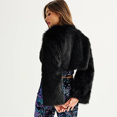 Juniors' SO® Faux Fur Bolero Jacket