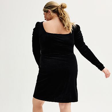 Juniors' Plus Size SO® Bustier Velvet Mini Dress