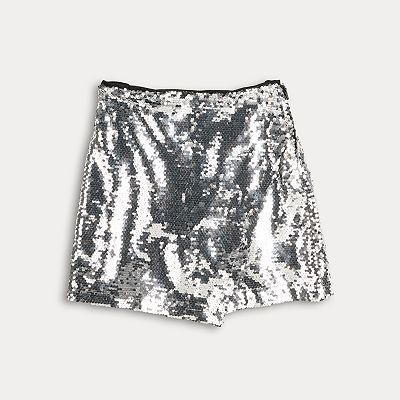 Juniors SO Faux Wrap Sequin Skort