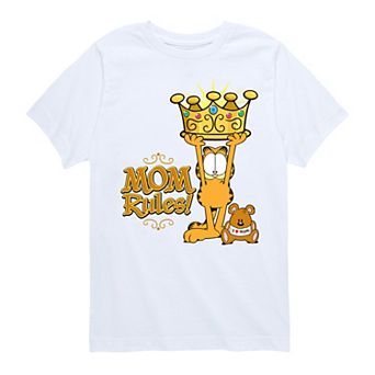Boys 8-20 Garfield Mom Rules Graphic Tee