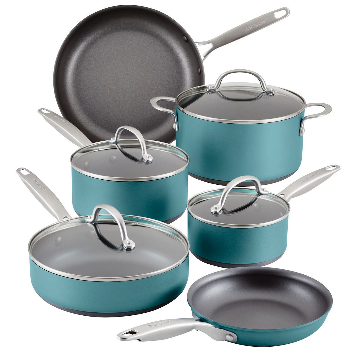 Anolon Achieve 10-pc. Hard-Anodized Nonstick Cookware Set - Teal