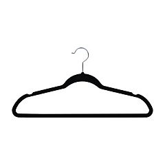 Heavy Duty Thick Plastic Clothes Hangers With Tie Scarf Hook White 10 Pack