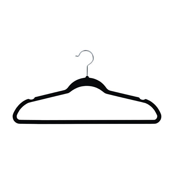 Belle Maison Flocked Hangers 25-Pack Set - Black