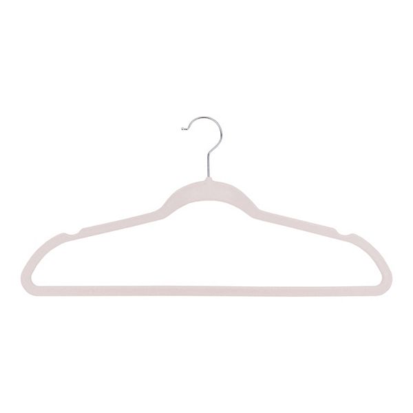 Belle Maison Flocked Hangers 25-Pack Set - Blush