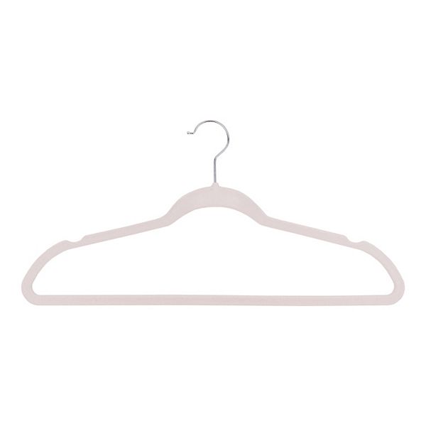 Belle Maison Flocked Hangers 25-Pack Set - Blush