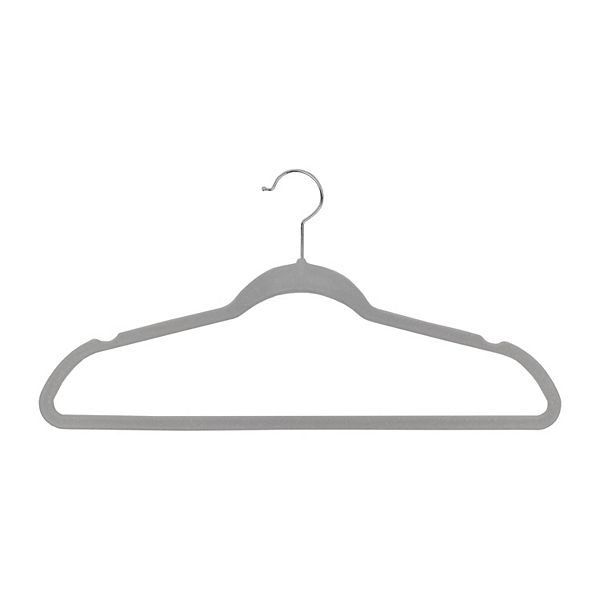 Belle Maison Flocked Hangers 25-Pack Set - Gray