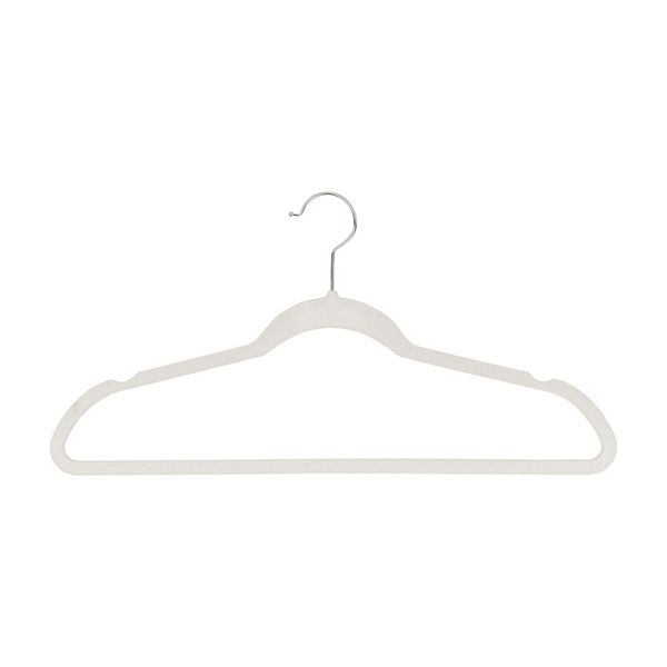 Belle Maison Flocked Hangers 25-Pack Set - White