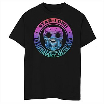 Boys 8-20 & Husky Guardians of the Galaxy Star-Lord Rainbow Outlaw Graphic Tee