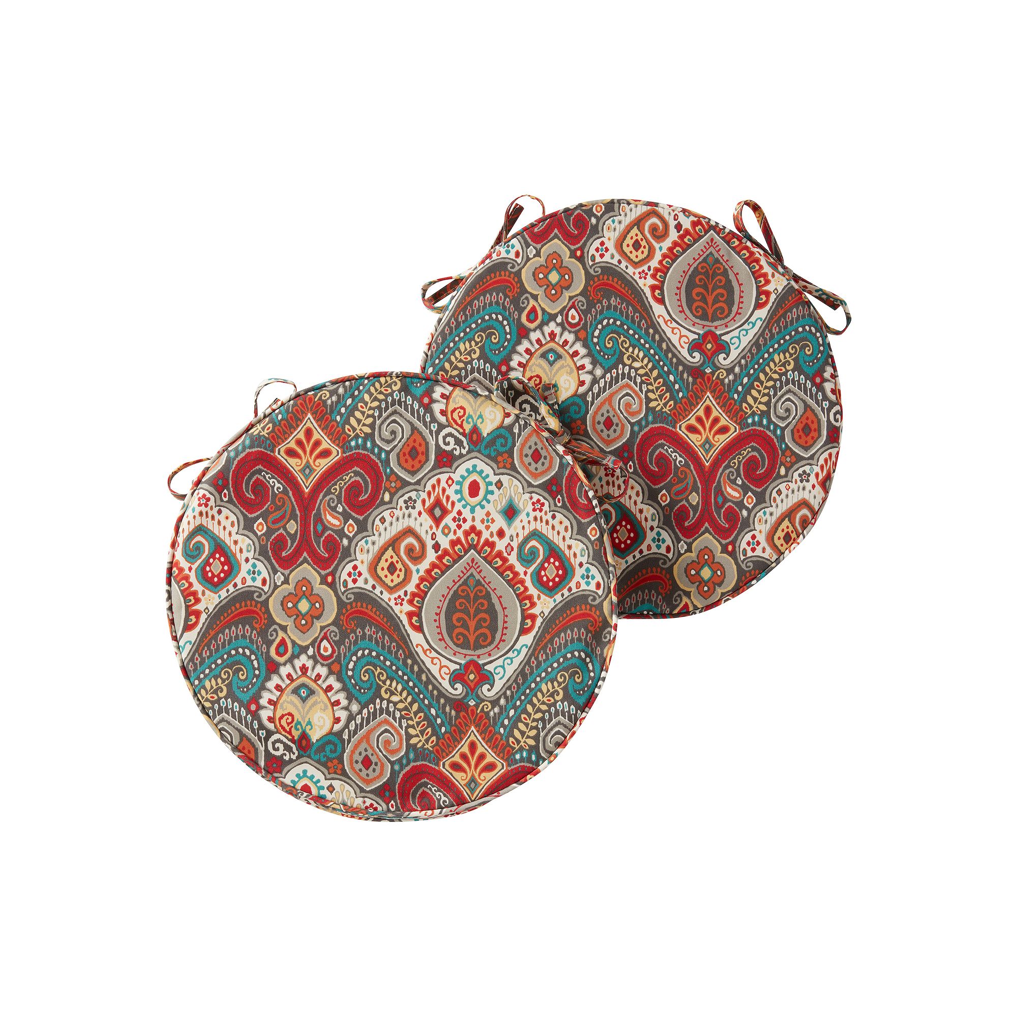 Greendale Home Fashions Outdoor Round Chair Pad 2-Pack, Asbury Park
