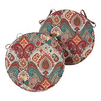 Greendale Home Fashions Outdoor Round Chair Pad 2-Pack