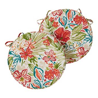Greendale Home Fashions Outdoor Round Chair Pad 2-Pack