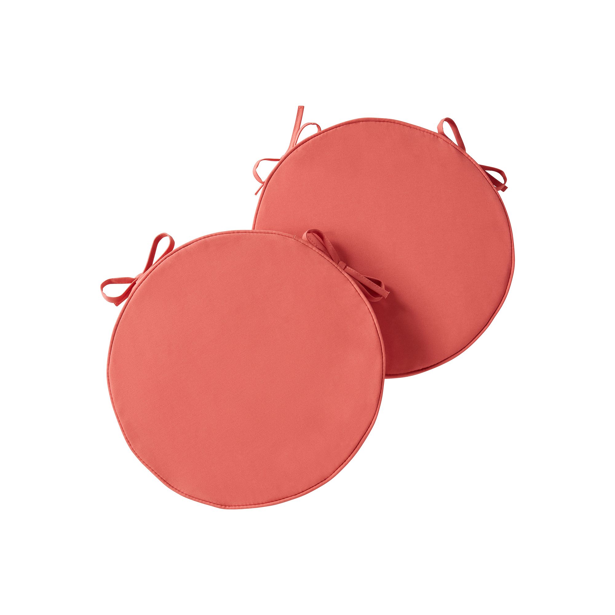Greendale Home Fashions Outdoor Round Chair Pad 2-Pack, Pink