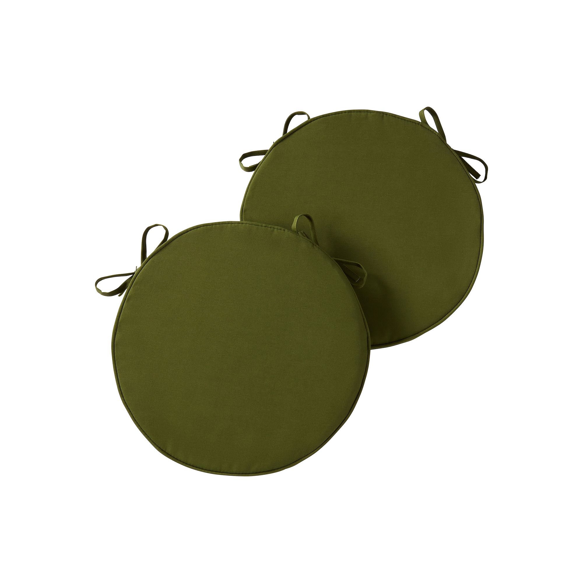 Greendale Home Fashions Outdoor Round Chair Pad 2-Pack, Hunter Green