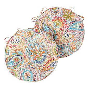 Greendale Home Fashions Outdoor Round Chair Pad 2-Pack