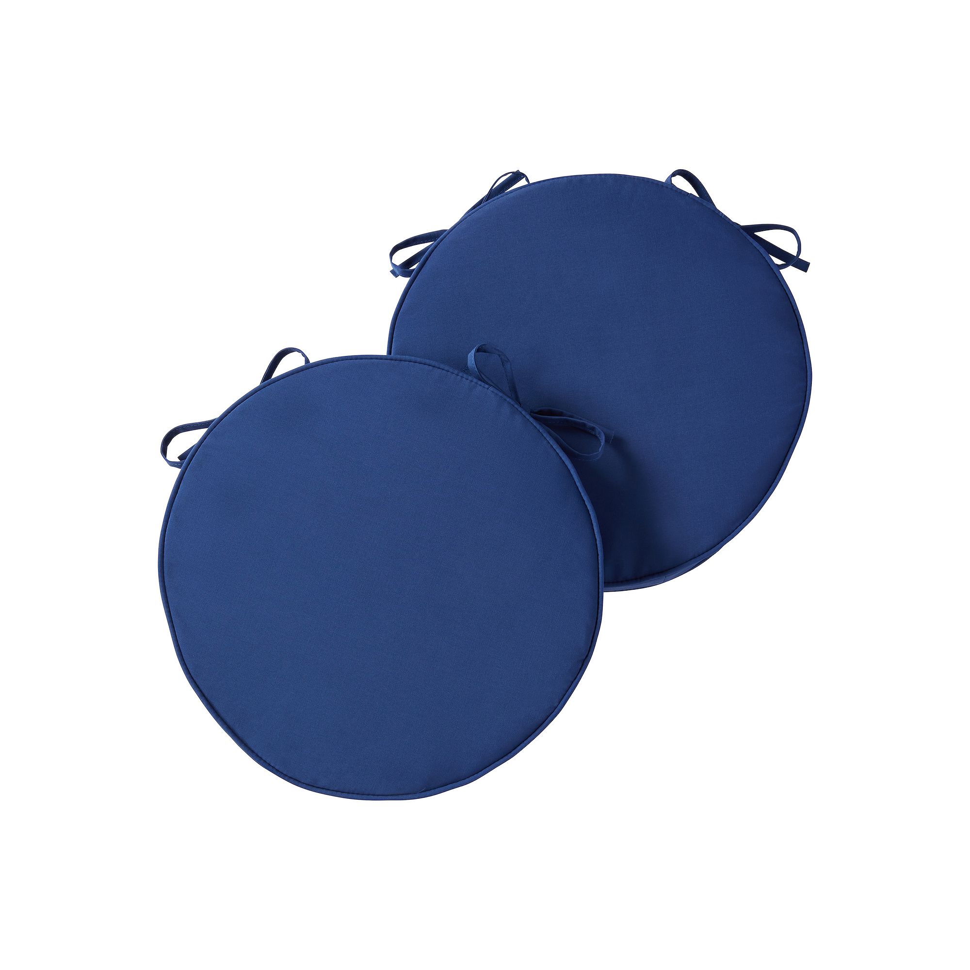 Greendale Home Fashions Outdoor Round Chair Pad 2-Pack, Marine Blue