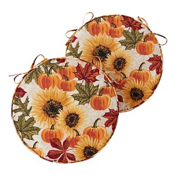Greendale Home Fashions Outdoor Round Chair Pad 2-Pack