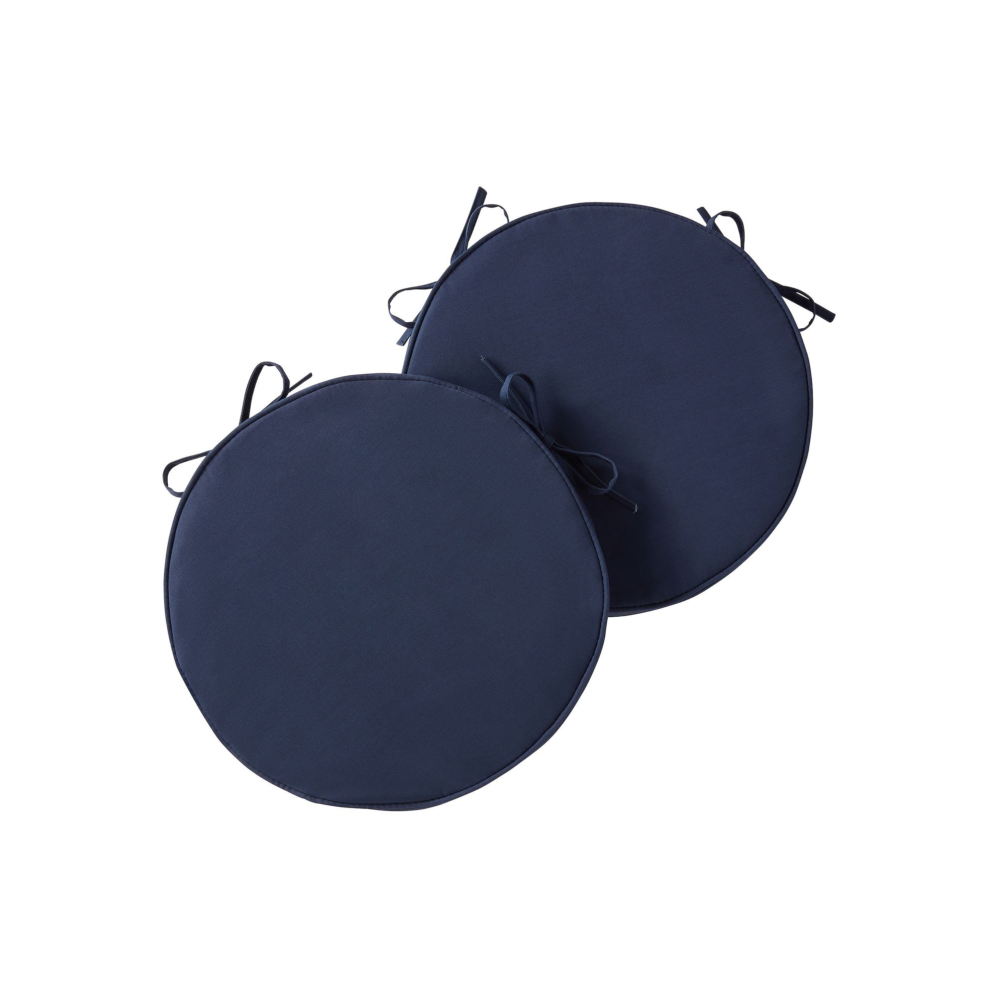 Greendale Home Fashions Outdoor Round Chair Pad 2-Pack, Blue