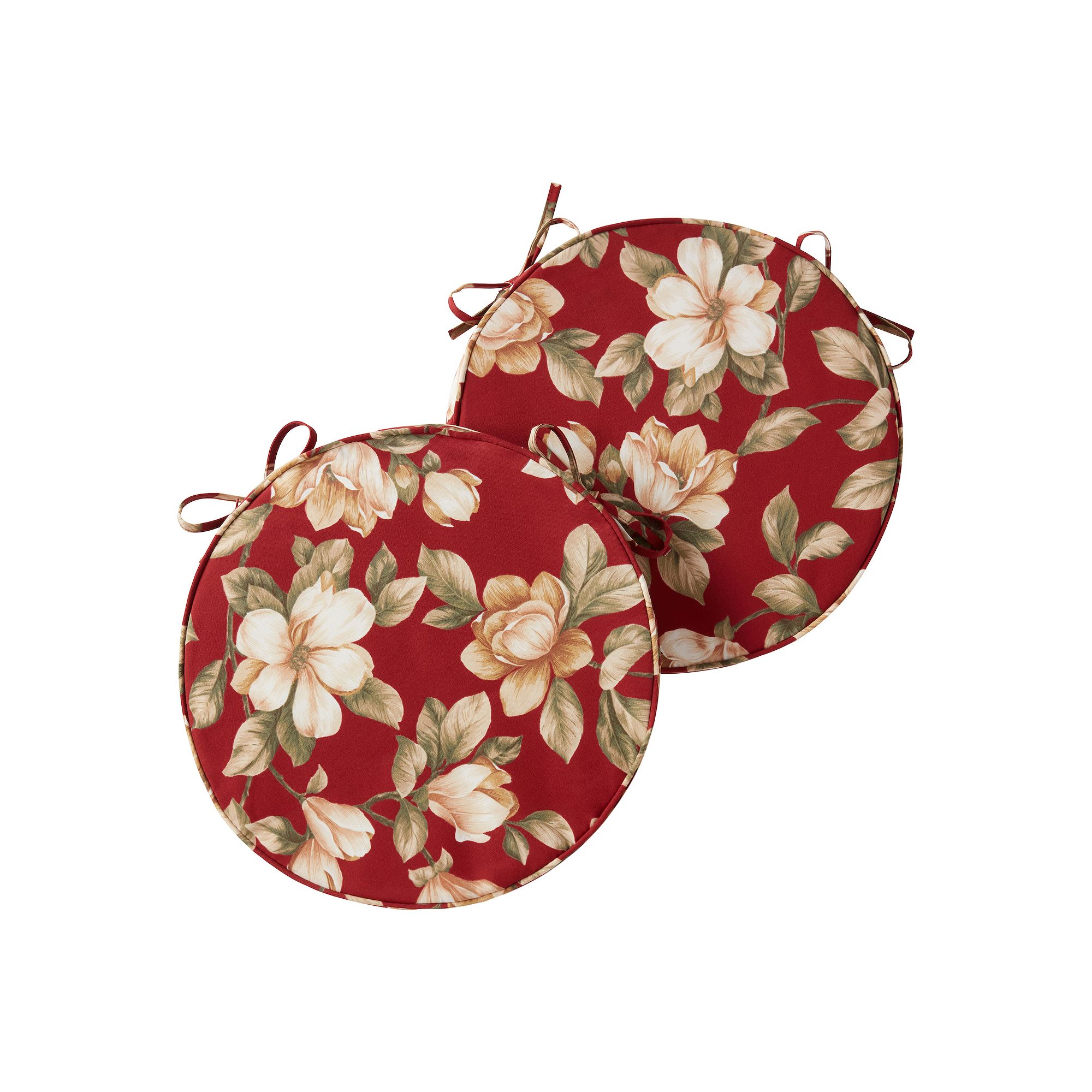 Greendale Home Fashions Outdoor Round Chair Pad 2-Pack, Roma Floral