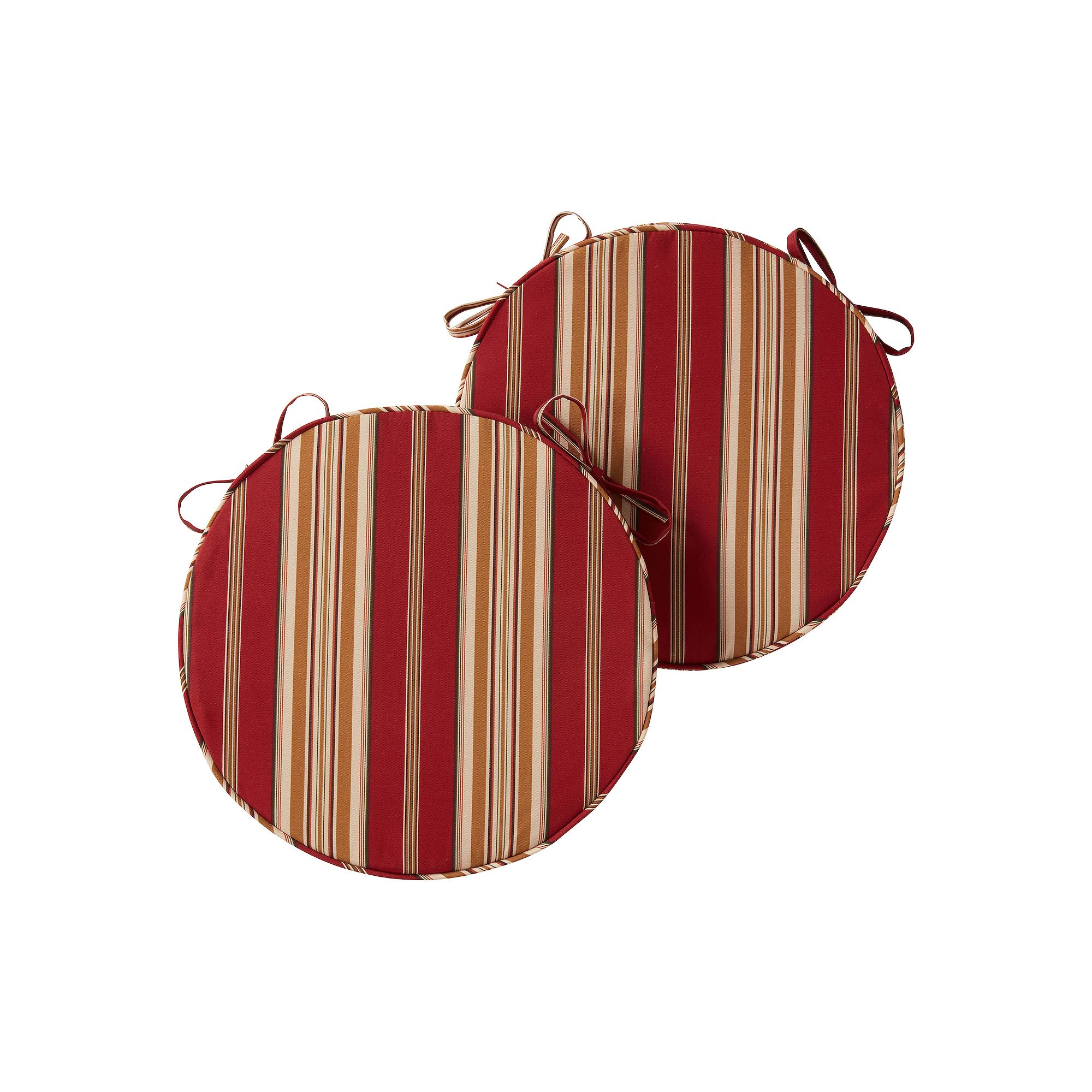 Greendale Home Fashions Outdoor Round Chair Pad 2-Pack, Roma Stripe