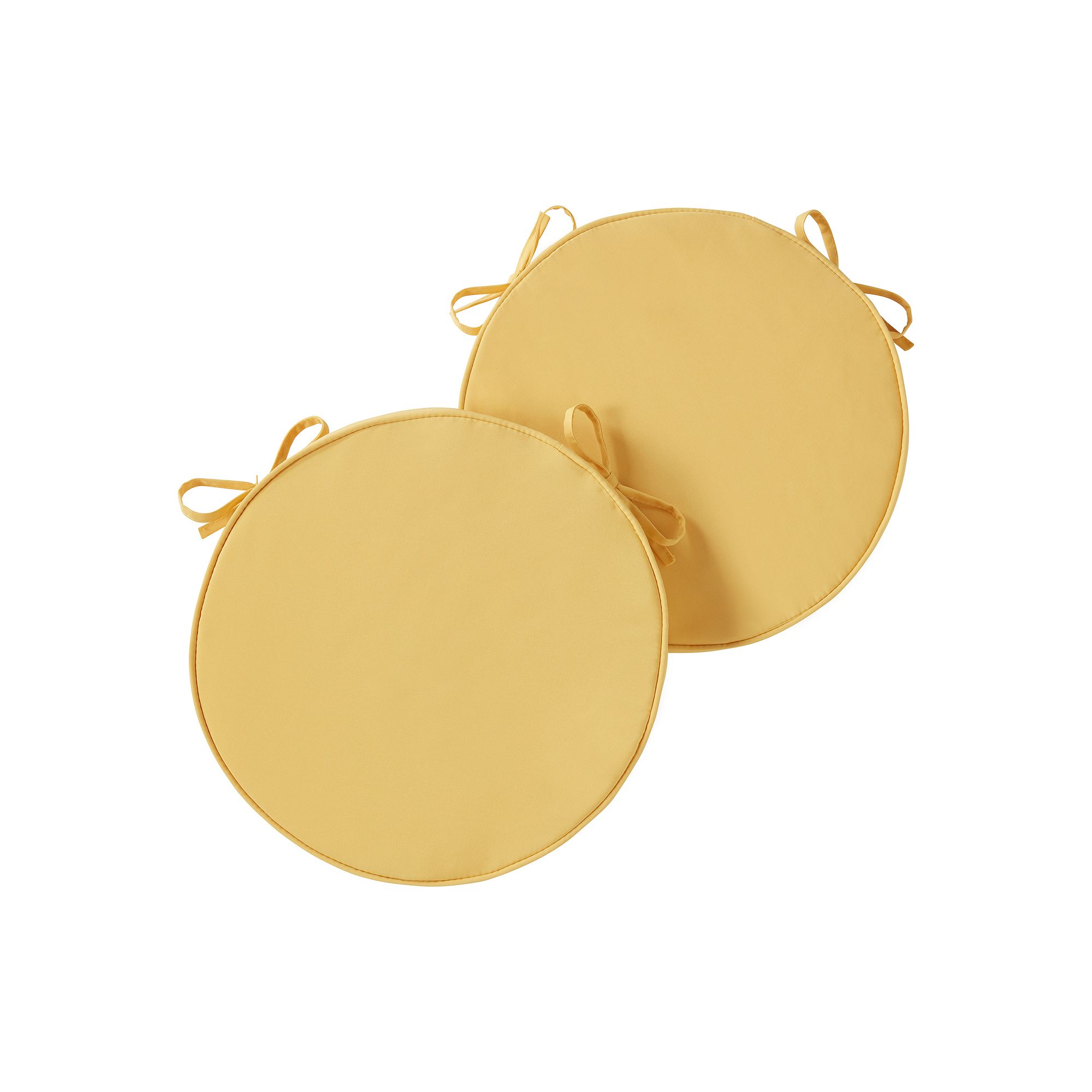 Greendale Home Fashions Outdoor Round Chair Pad 2-Pack, Sunbeam