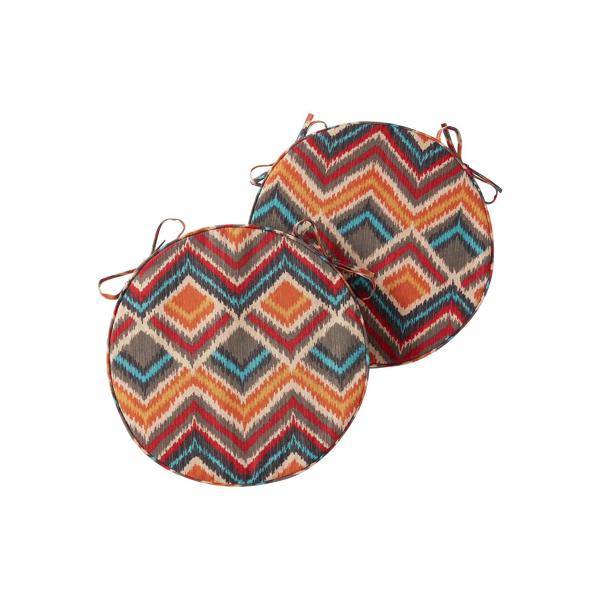 Greendale Home Fashions Outdoor Round Chair Pad 2-Pack, Surreal