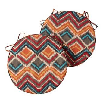 Greendale Home Fashions Outdoor Round Chair Pad 2-Pack